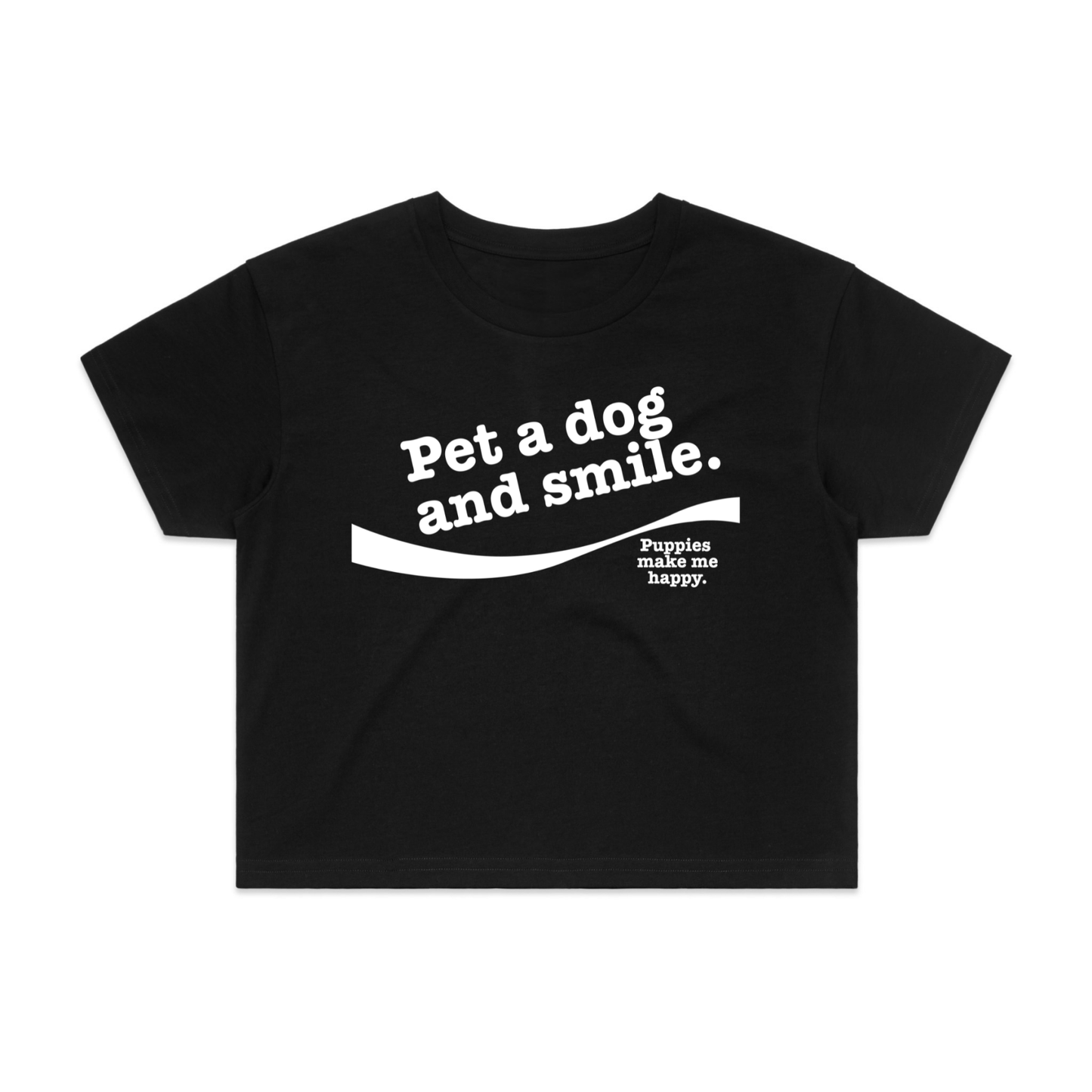 Pet A Dog And Smile Crop Tee | Gift for Dog Lovers | Made in USA