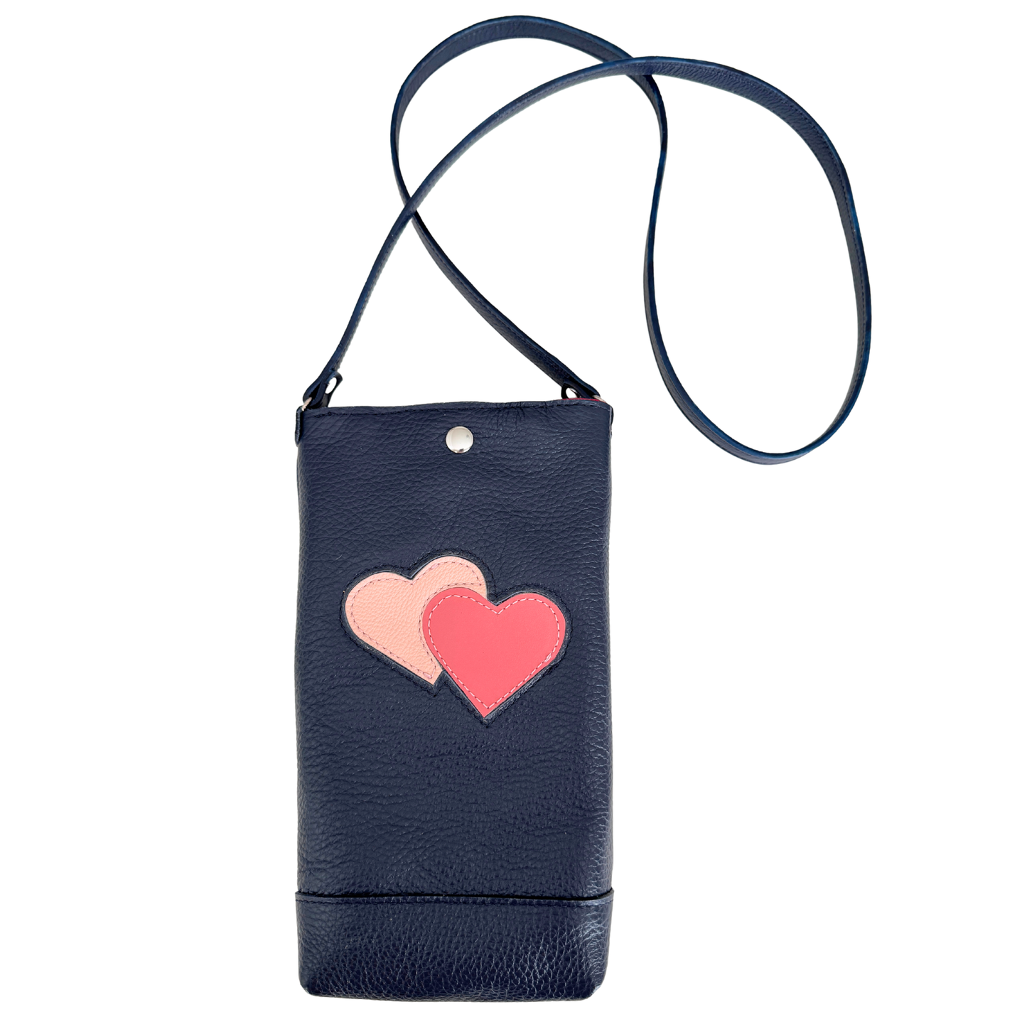Phone Pouch in Hearts, Navy 2 (RTS)