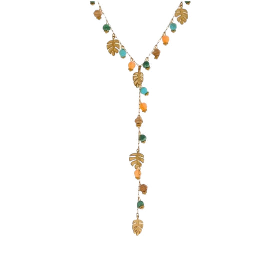 Tropical lariat Gold Necklace