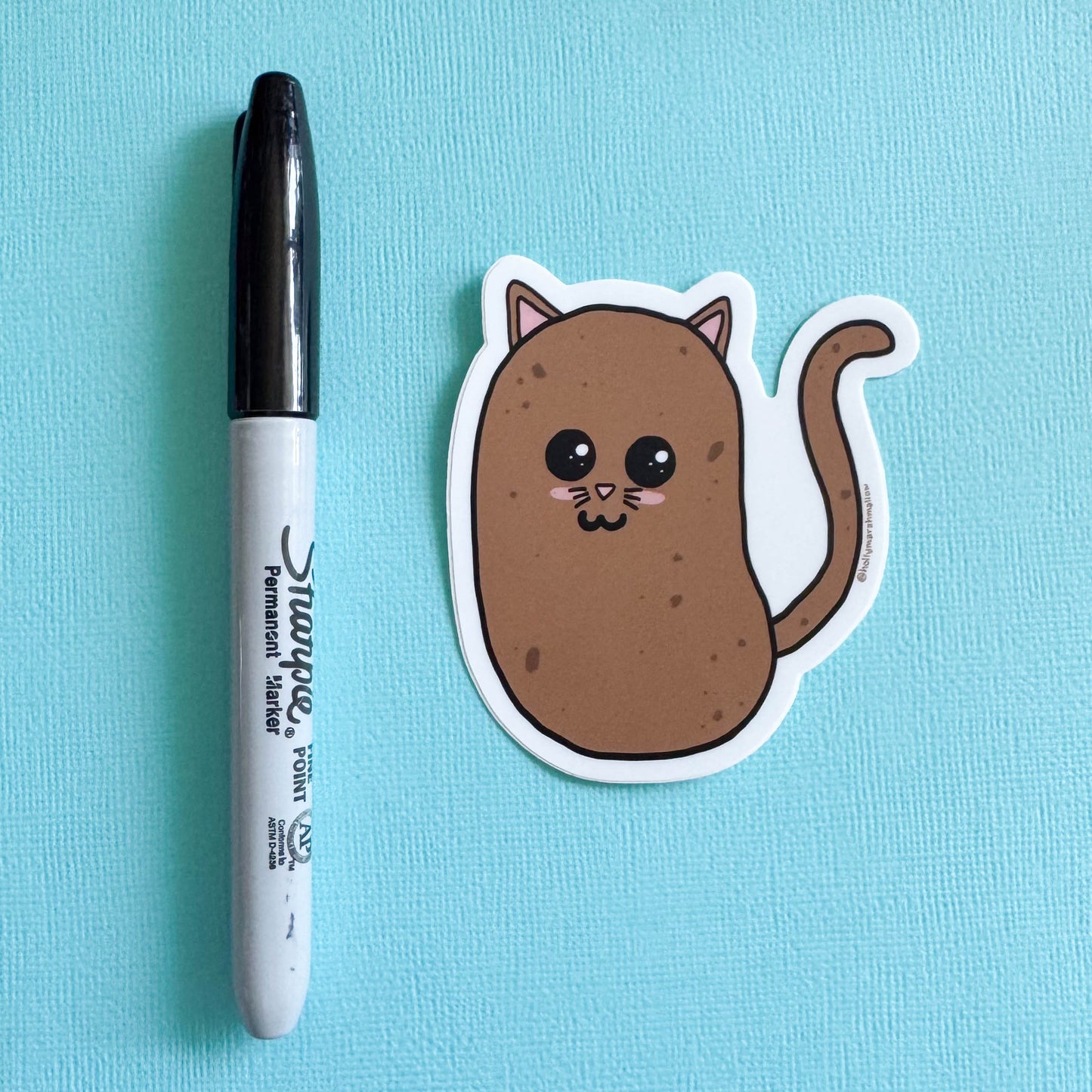 Potato Cat Die Cut Sticker