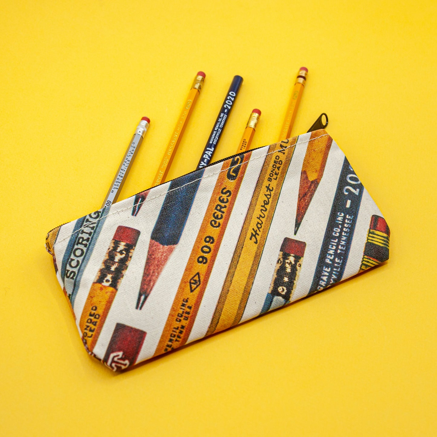 Zippered Waxed Canvas Pencil Pouch
