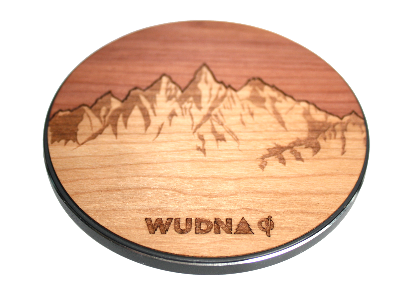 Wooden Qi Wireless Fast Charger - Sawtooth Mountains Edition