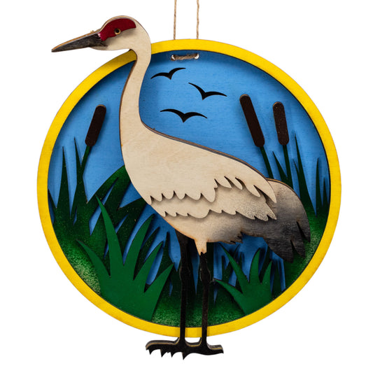 3D Layered Wooden Crane Wall Hanging | 10" x 10.5" | RCK Creations and More