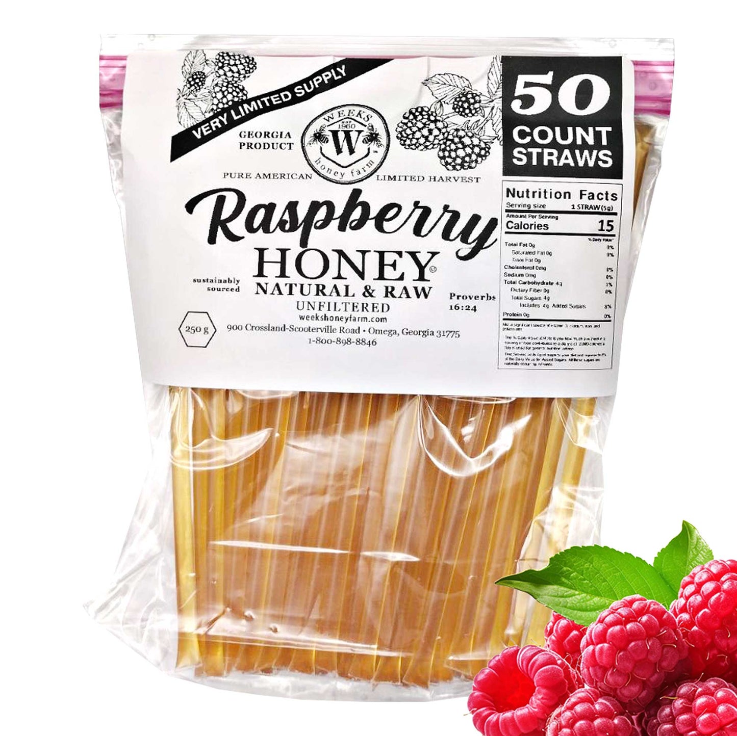 Raw Honey Straws – Orange Blossom & Wildflower | Weeks Honey Farm