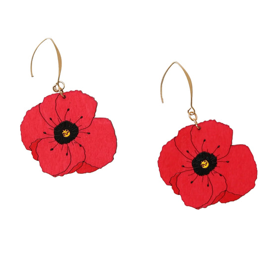 Red Poppy Earrings