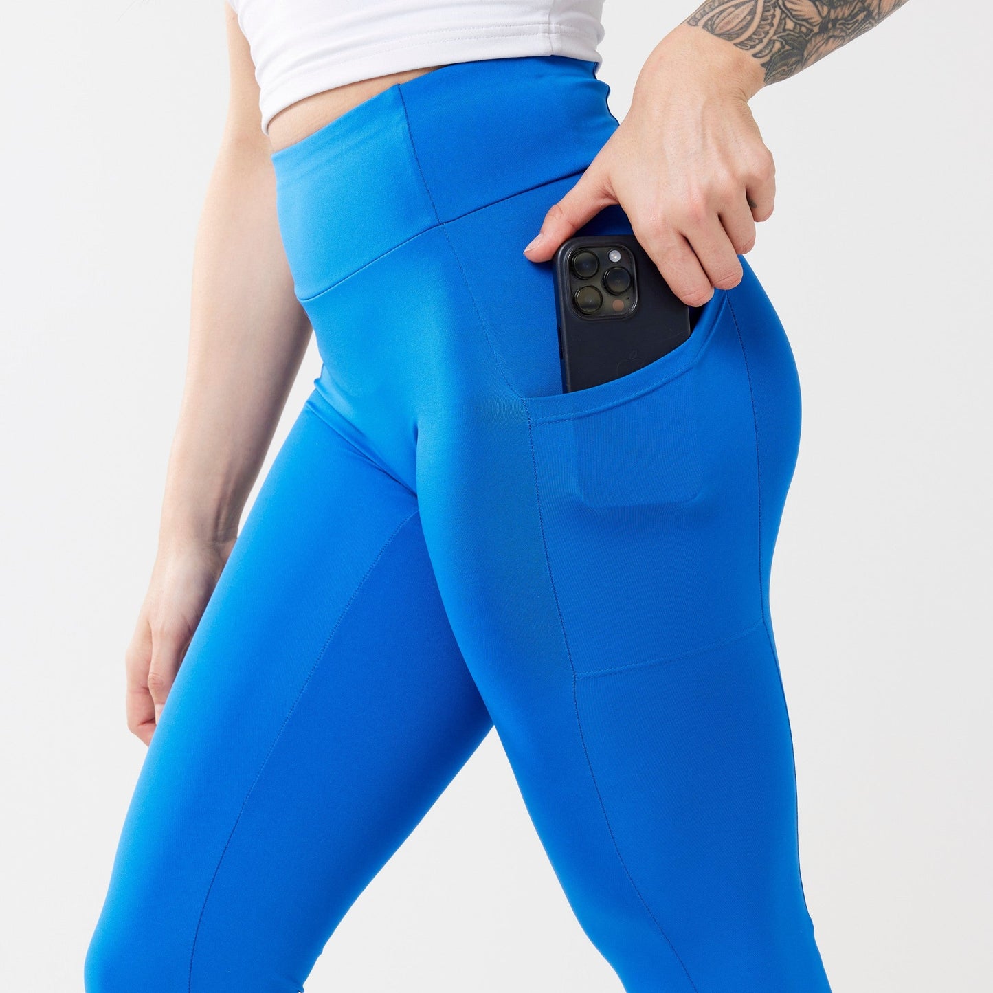 High-Rise with Pocket Leggings - Cobalt