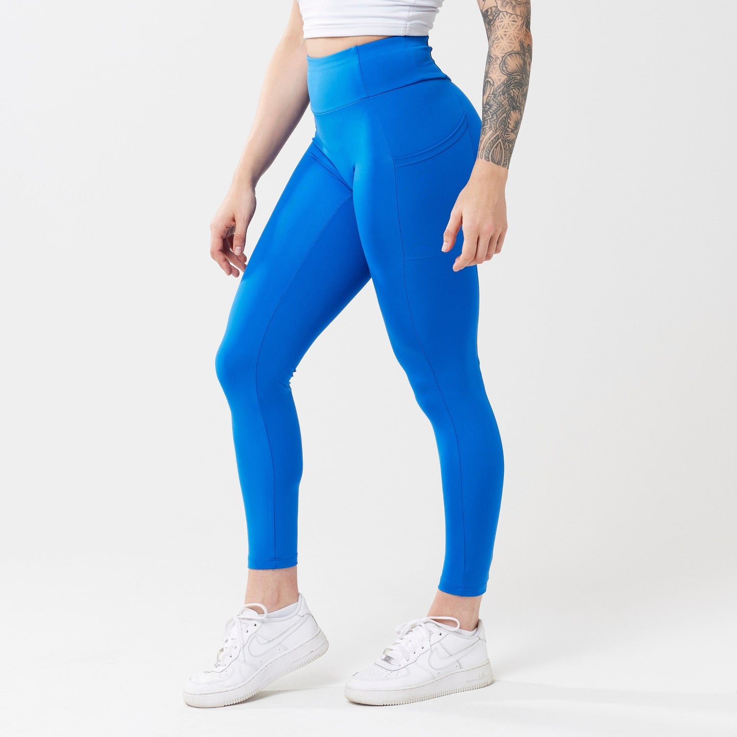 High-Rise with Pocket Leggings - Cobalt