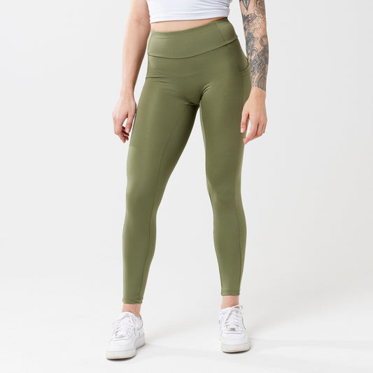 High-Rise with Pocket Leggings - Sagewood