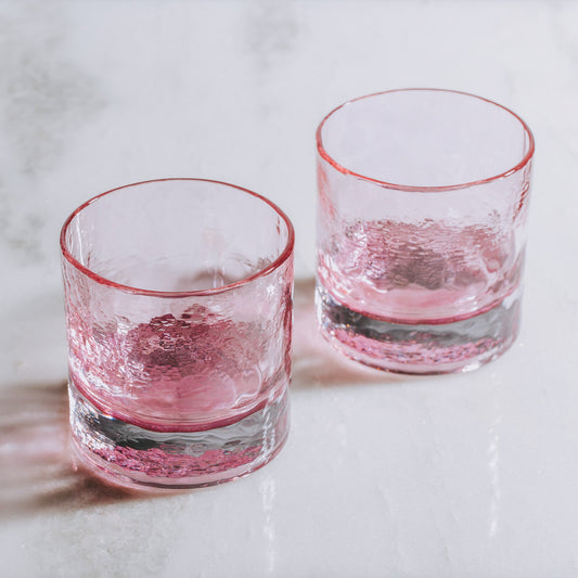 Cherry Blossom Rocks Glasses | Set of 2