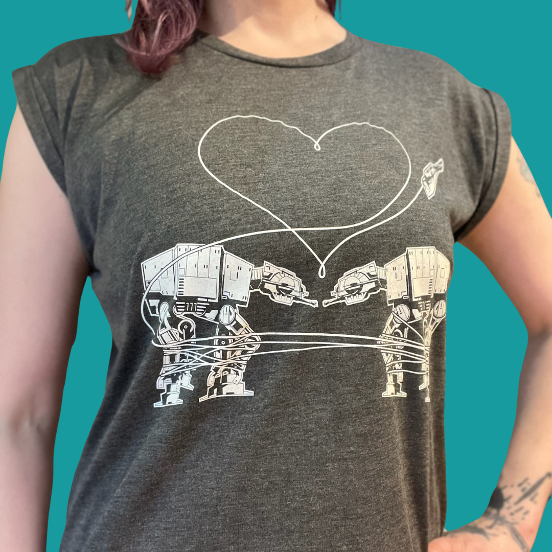 Shirt - Rolled Cuff Muscle Tee - Love AT-AT First Sight