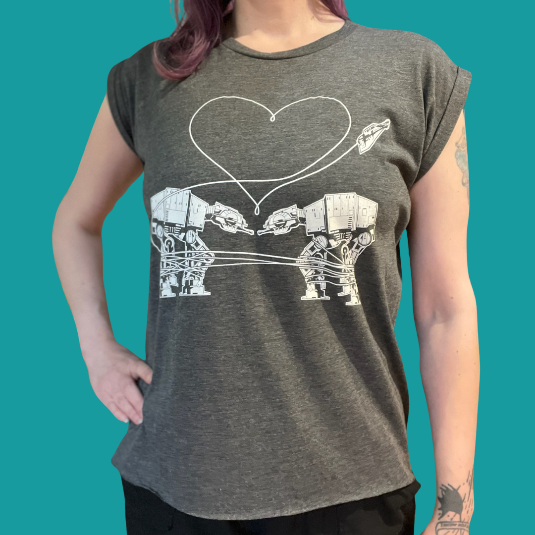 Shirt - Rolled Cuff Muscle Tee - Love AT-AT First Sight