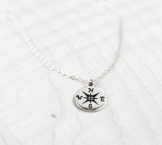 Gift for Wife Girlfriend Best Friend • You are my Compass • I'd be Lost Without You • Silver Charm Necklace • Handmade Handcrafted • Anniversary Birthday Christmas
