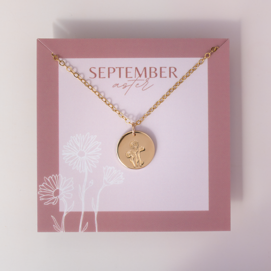 September Birth Flower Necklace • Aster