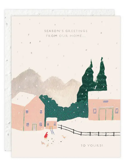 Snow Chickens - Seeded Holiday Card