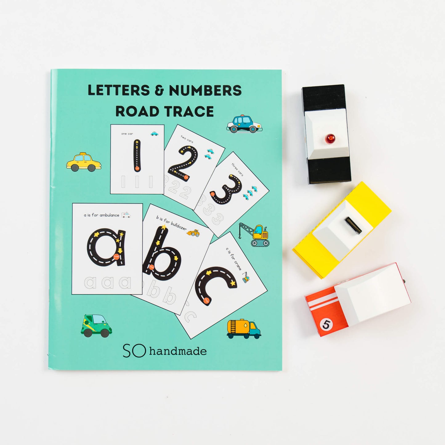 Road Trace Activity Book: Alphabet & Numbers Learning