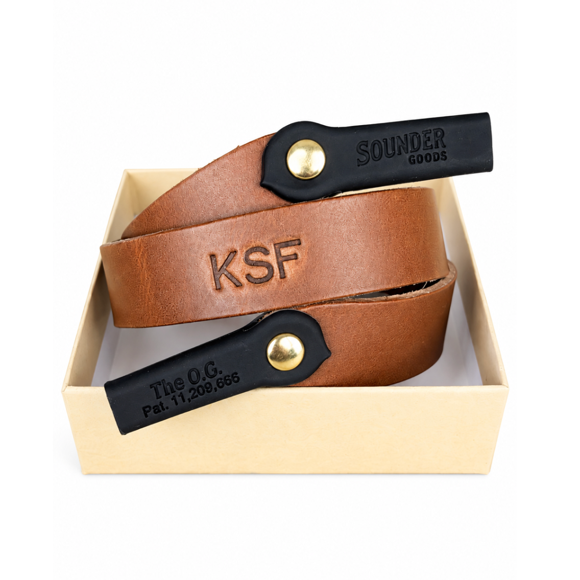 Monogrammed Leather Sunglass Strap (Waxed Classic Style)