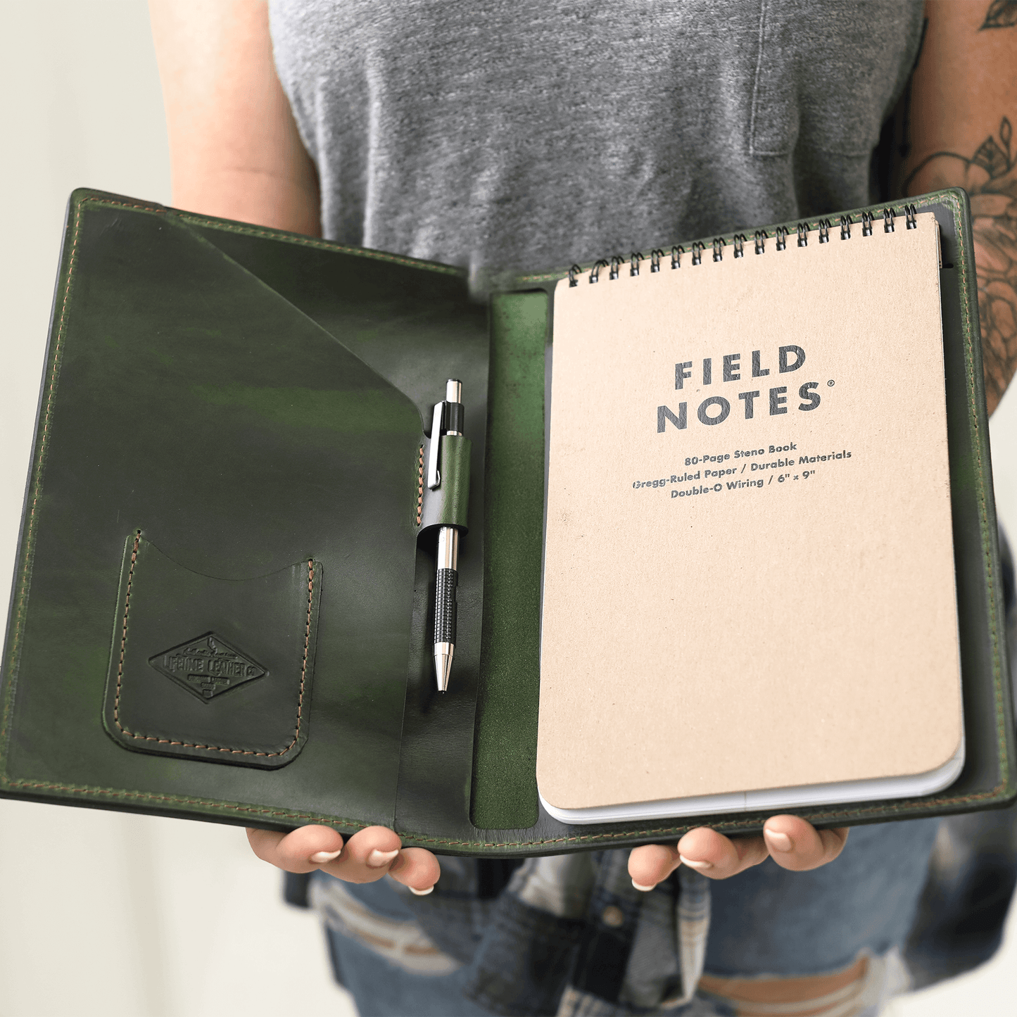 Leather Steno Pad All For American