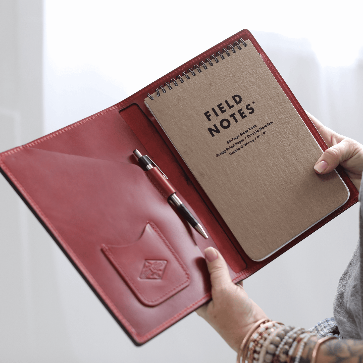 Leather Steno Pad All For American