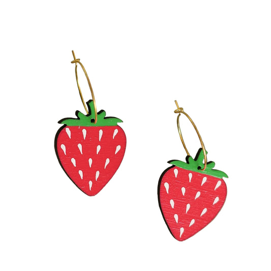 Strawberry Hoop Earrings