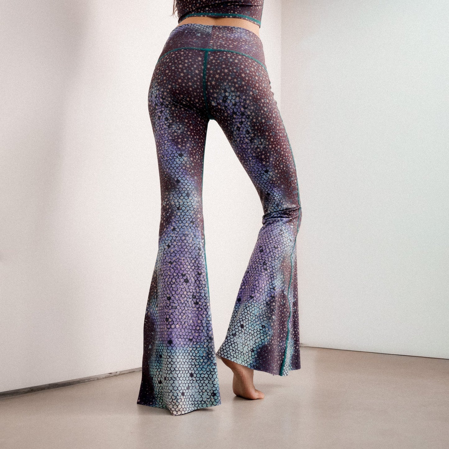 Mermaid Fairy Queen Teal Crop Bell Bottom