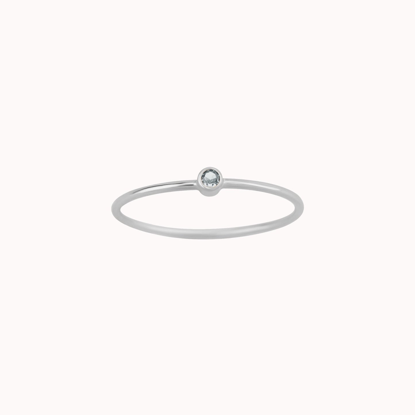 Tiny March Birthstone Ring ∙ Aquamarine