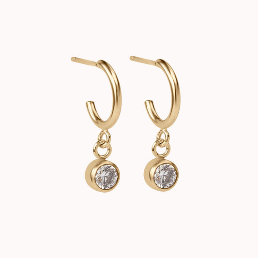 Birthstone Hoop Earrings • Choose Your Gemstones