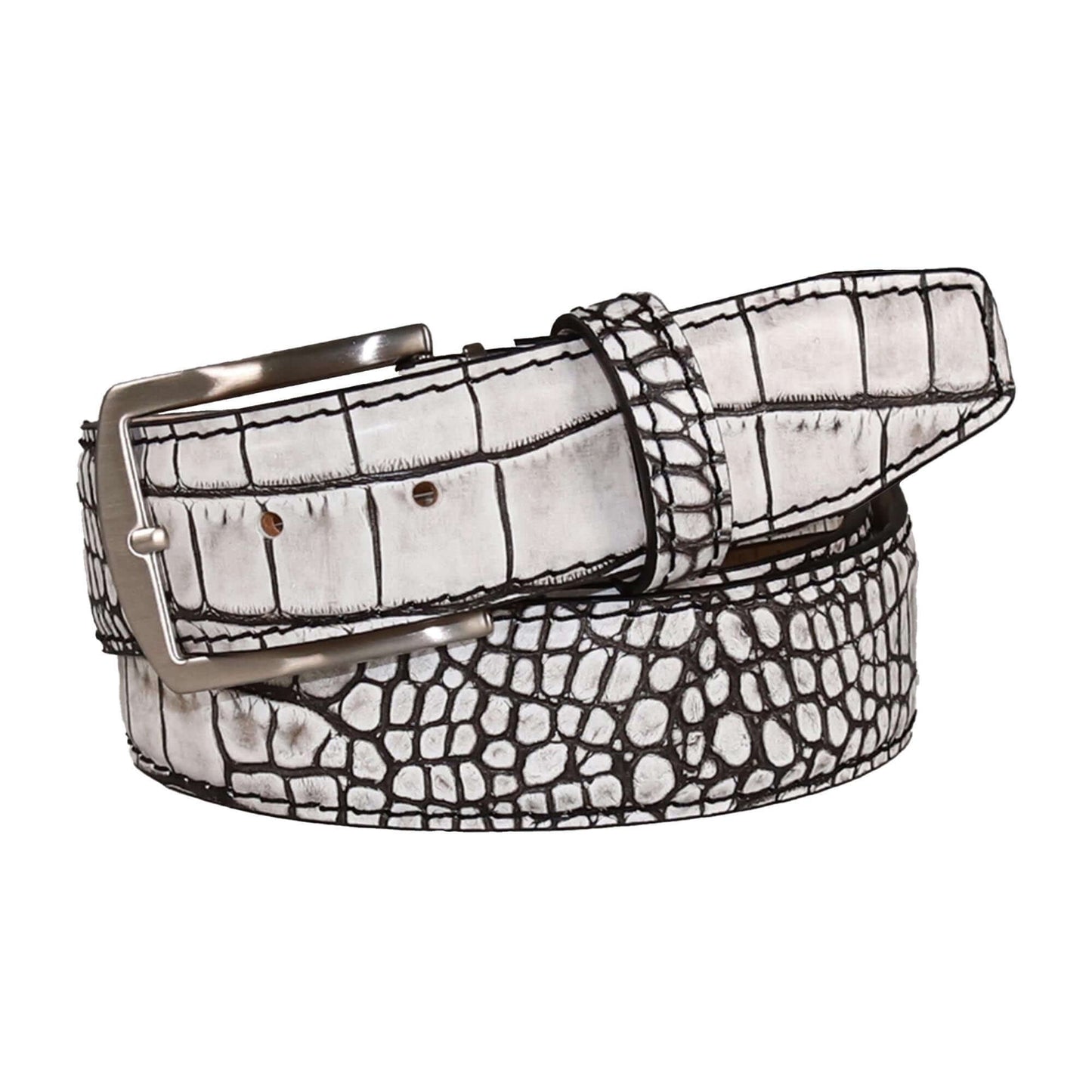 Tuxedo Mock Croc Leather Belt