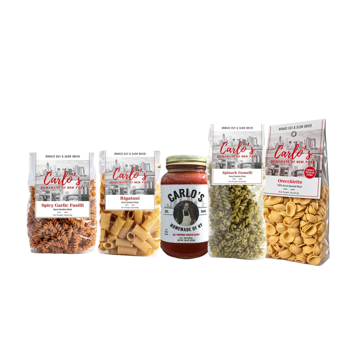 Dinner Deal Combo | Carlo's Homemade Pasta Sauce + Bronze Cut Pasta Slow Dried Pasta