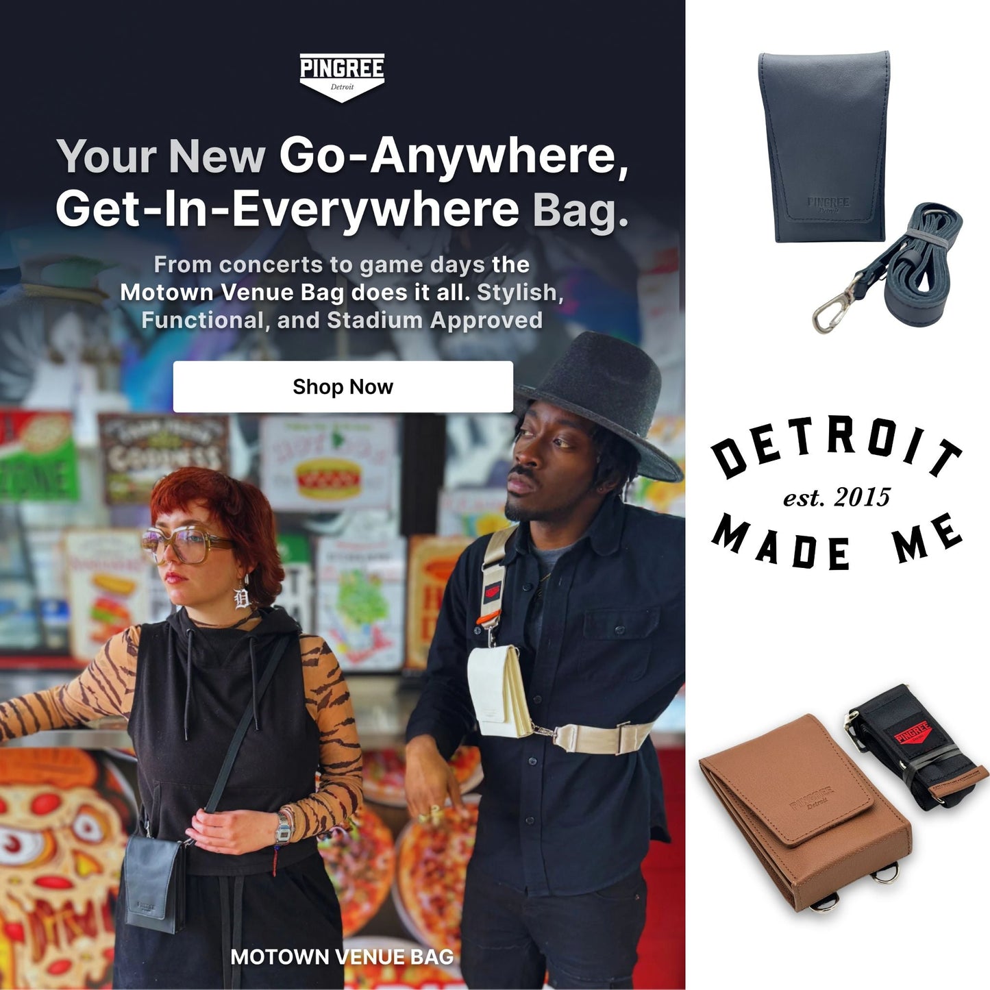 Motown Venue Bag - Seatbelt Strap (Made to Order)