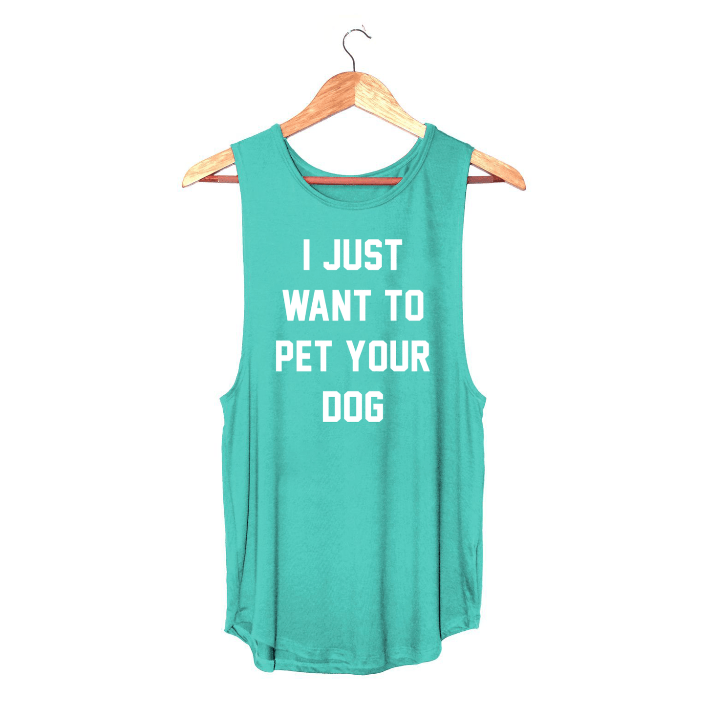 I Just Want to Pet Your Dog Women's Sleeveless Tank | Gift for Dog Moms | Made in USA