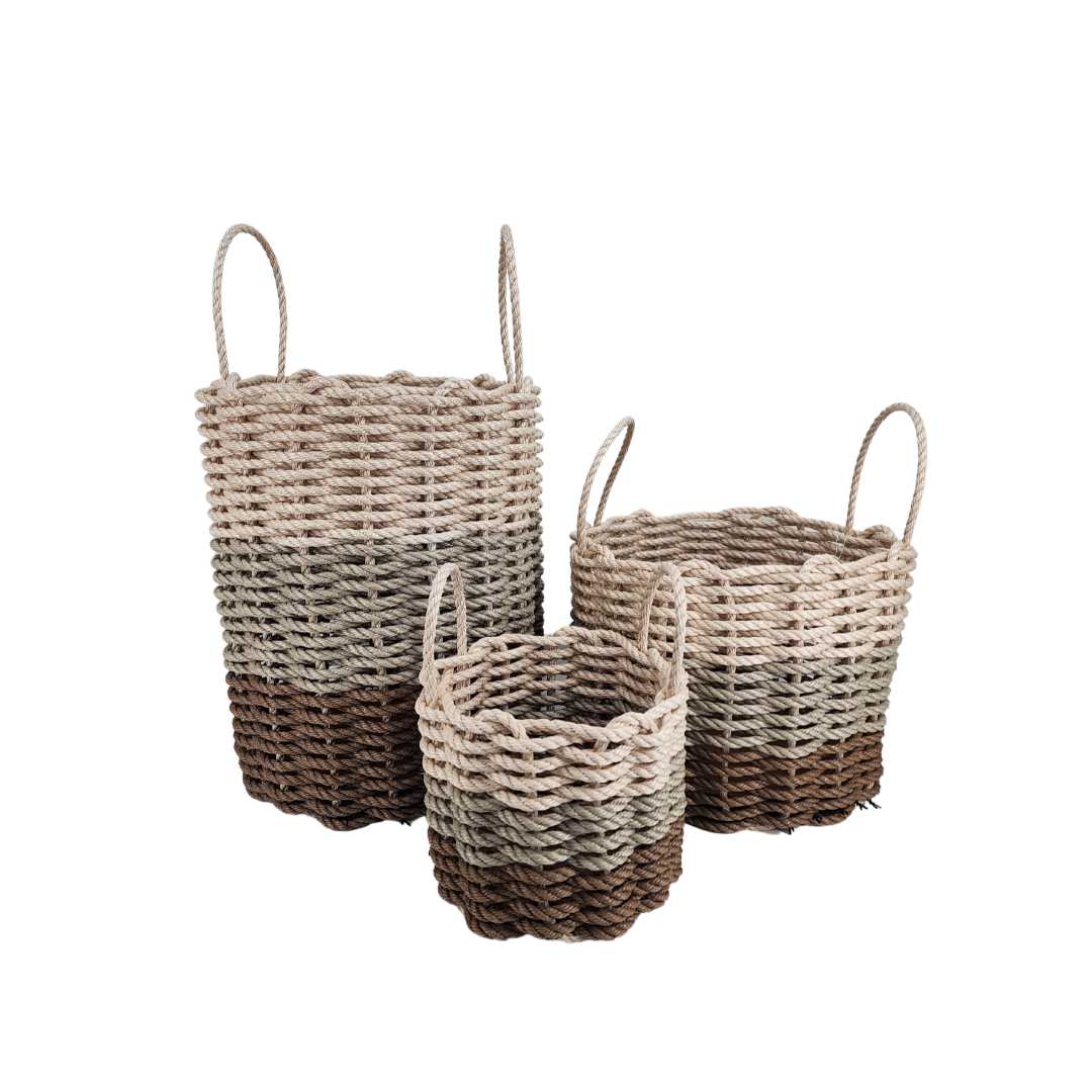 Brown, Tan & Light Tan Ombre Rope Basket