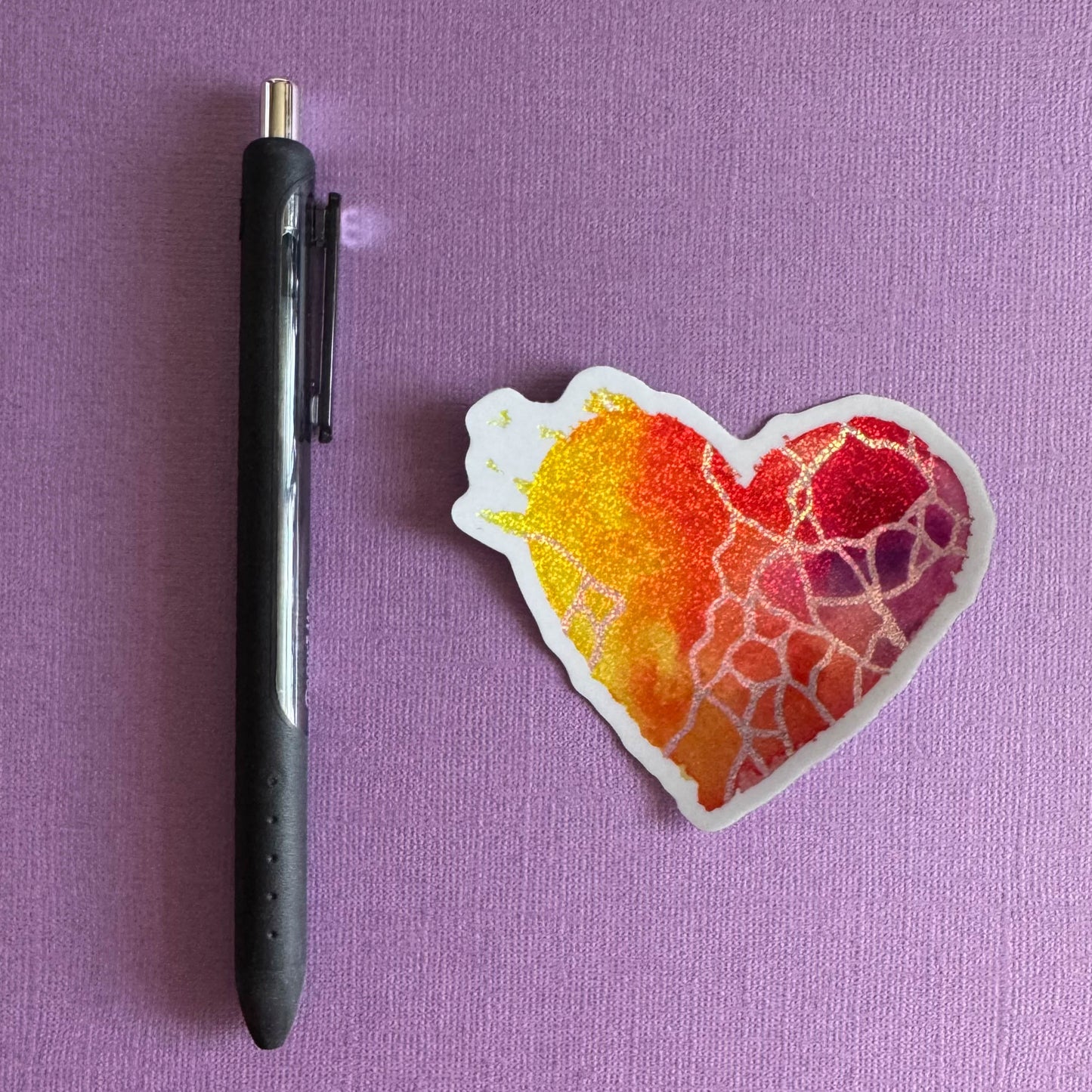 Glitter Heart Art Sticker 6-Pack