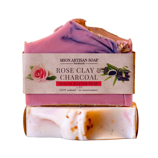Rose Clay & Activated Charcoal | Cocoa Butter Soap