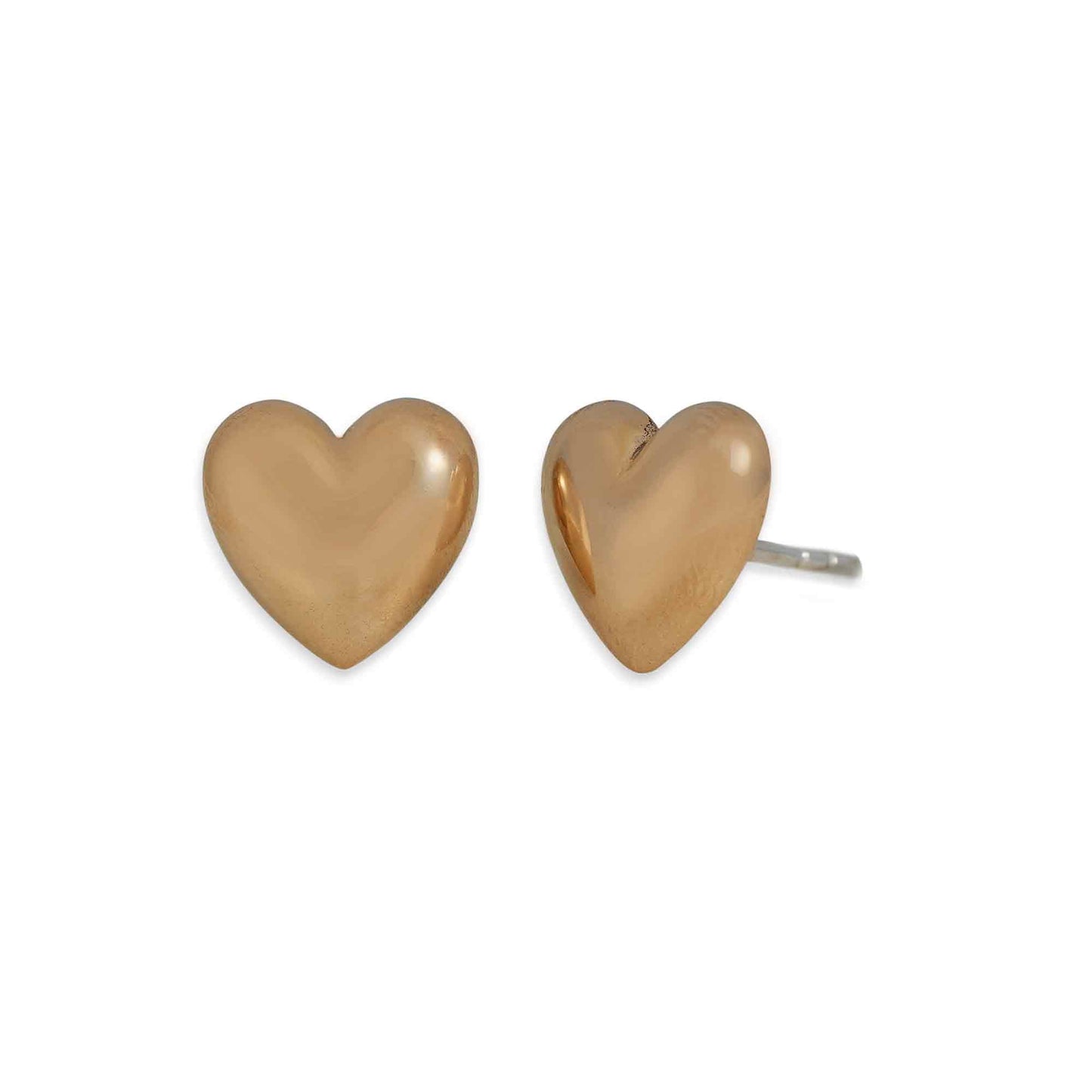 Bronze Puffy Heart Post Earrings