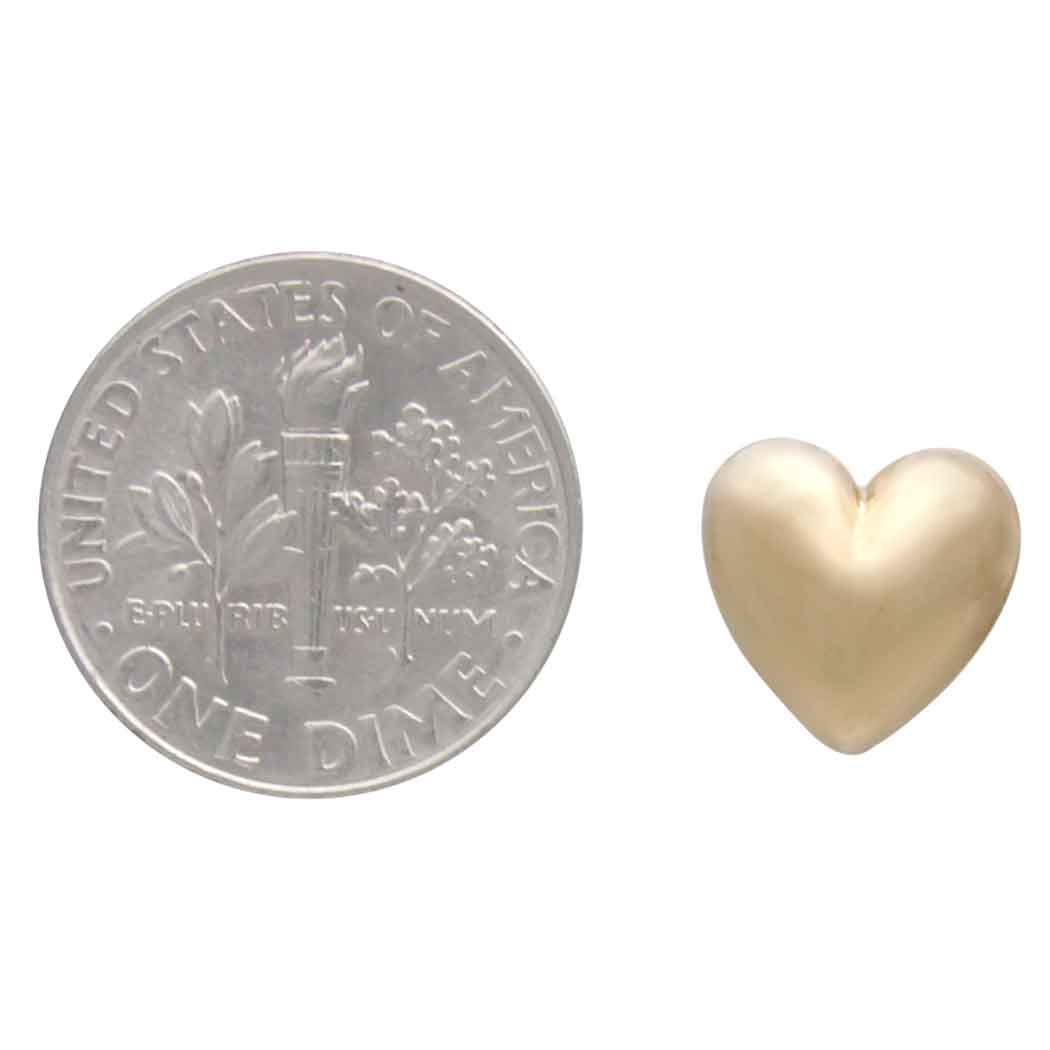 Bronze Puffy Heart Post Earrings