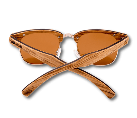 Real Zebra 1/2 Wood Vintage Browline RetroShade Sunglasses by WUDN