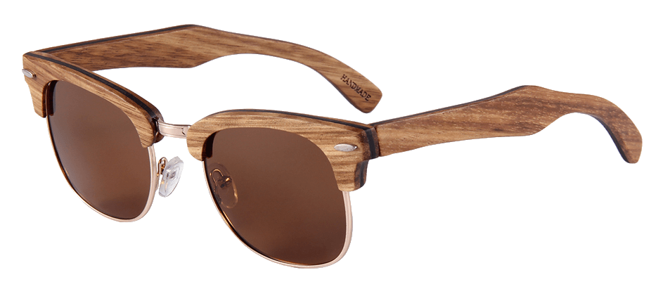 Real Zebra 1/2 Wood Vintage Browline RetroShade Sunglasses by WUDN