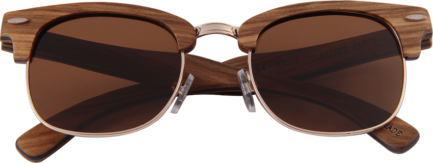 Real Zebra 1/2 Wood Vintage Browline RetroShade Sunglasses by WUDN