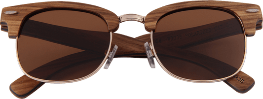 Real Zebra 1/2 Wood Vintage Browline RetroShade Sunglasses by WUDN