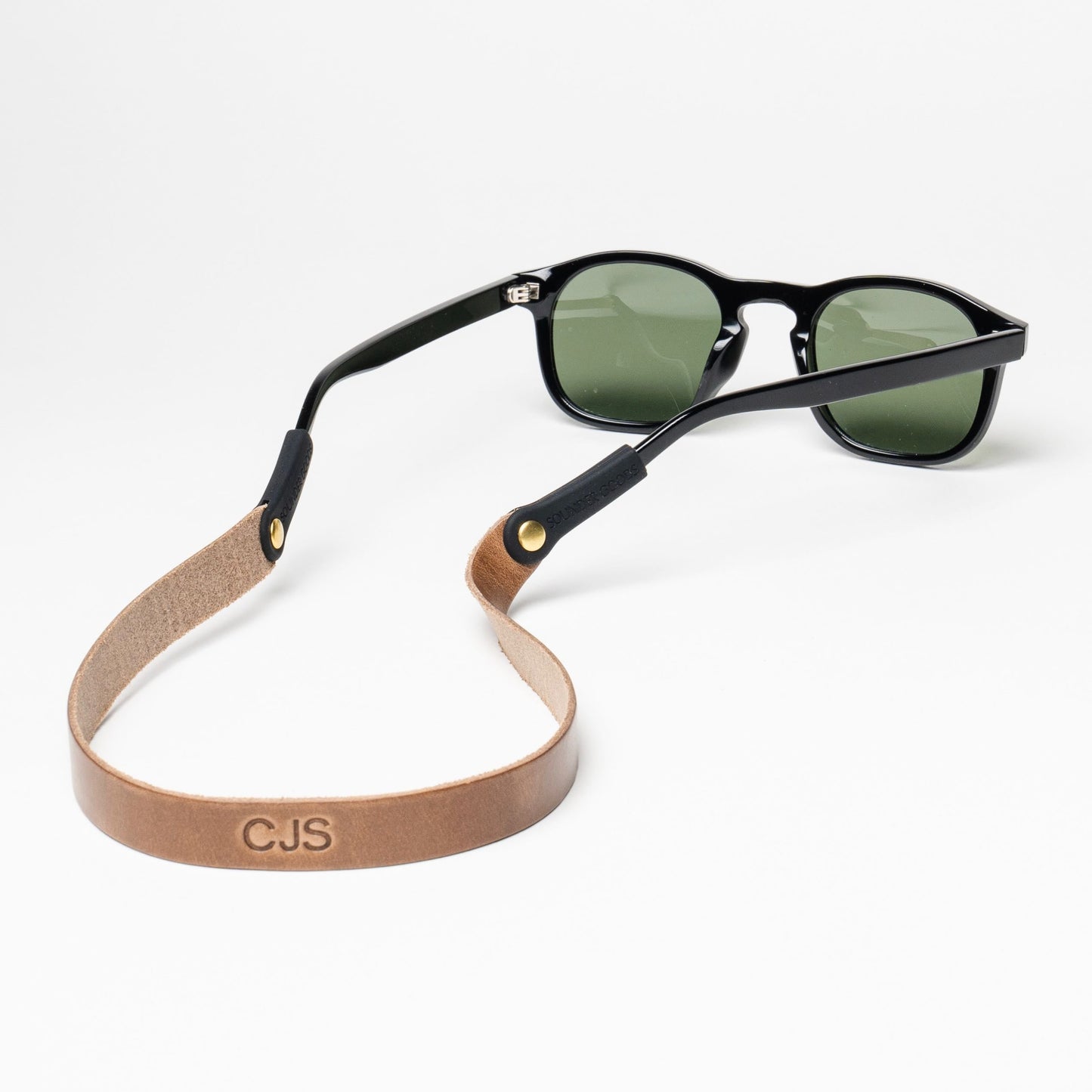 Monogrammed Leather Sunglass Strap (Waxed Classic Style)