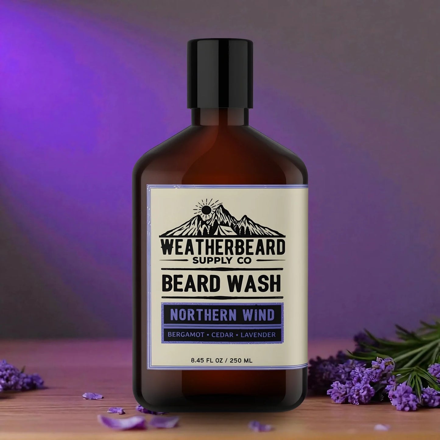 Northern Wind Beard Wash - Bergamot, Cedar, Lavender