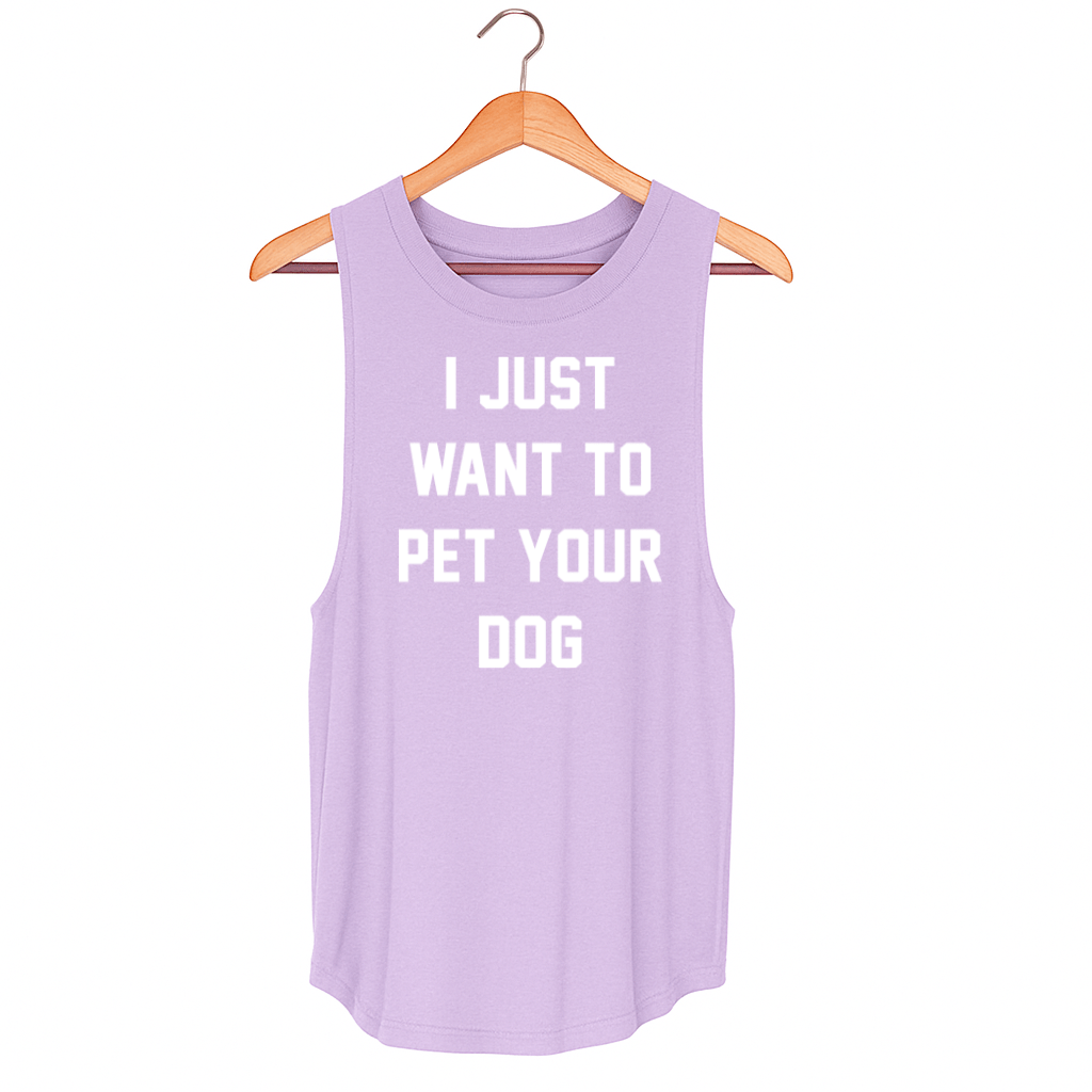 I Just Want to Pet Your Dog Women's Sleeveless Tank | Gift for Dog Moms | Made in USA