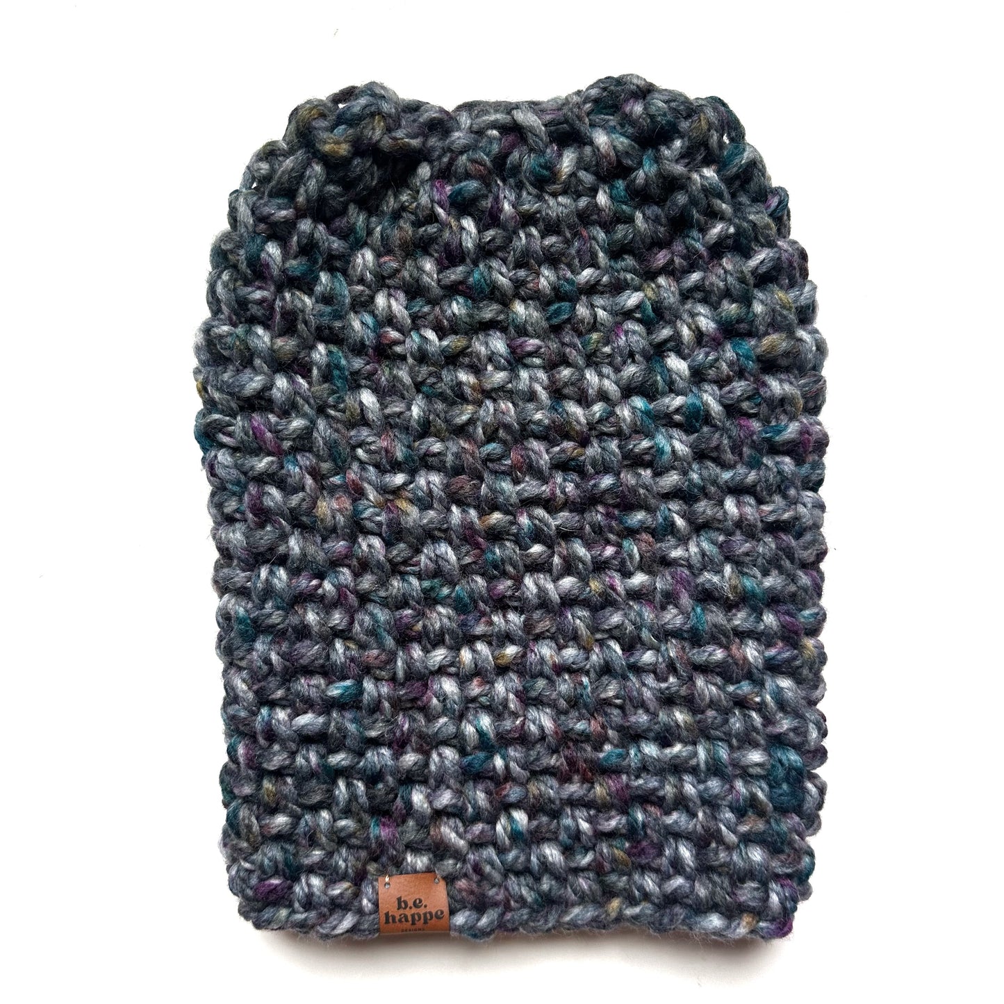 Crochet Simple Slouch Hat | Blue Purple Slouchy Beanie