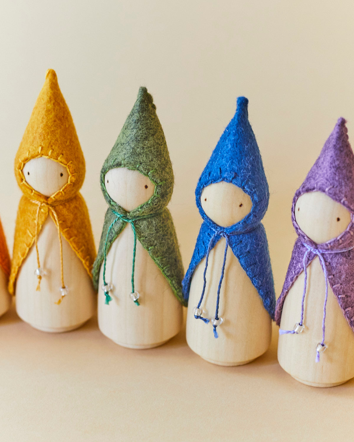 Rainbow Wooden Gnome Set
