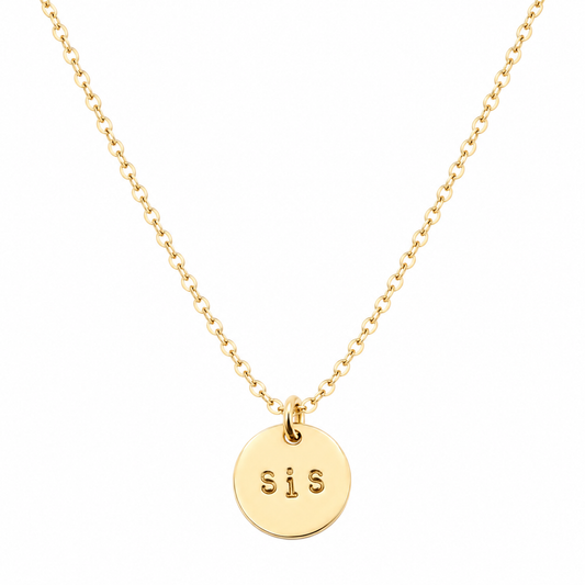 Hand Stamped "SIS" Necklace