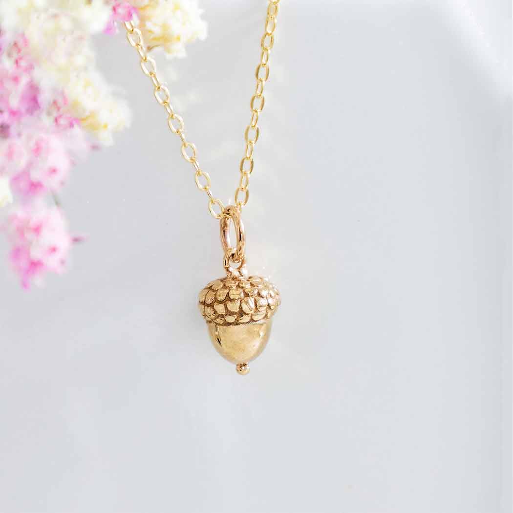 Acorn Charm- Dainty 14k Gold Filled Jewelry