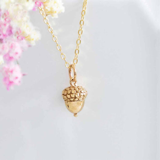 Acorn Charm- Dainty 14k Gold Filled Jewelry