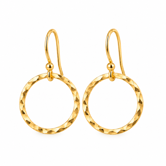 Hammered Hoop Earrings –14k Gold Filled or Sterling Silver