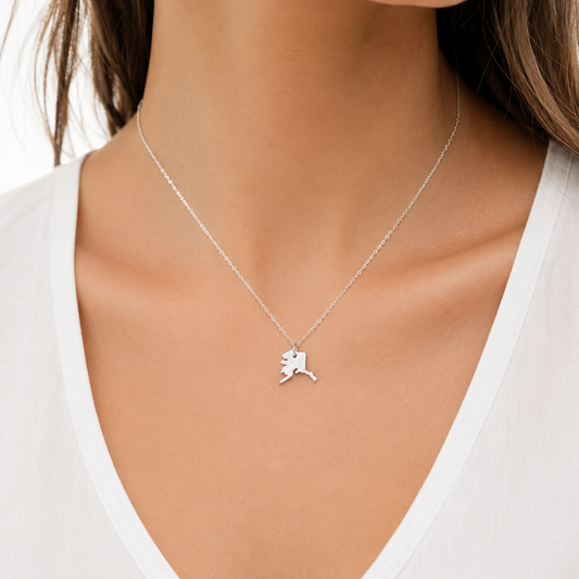 Tiny Alaska Necklace | Sterling Silver