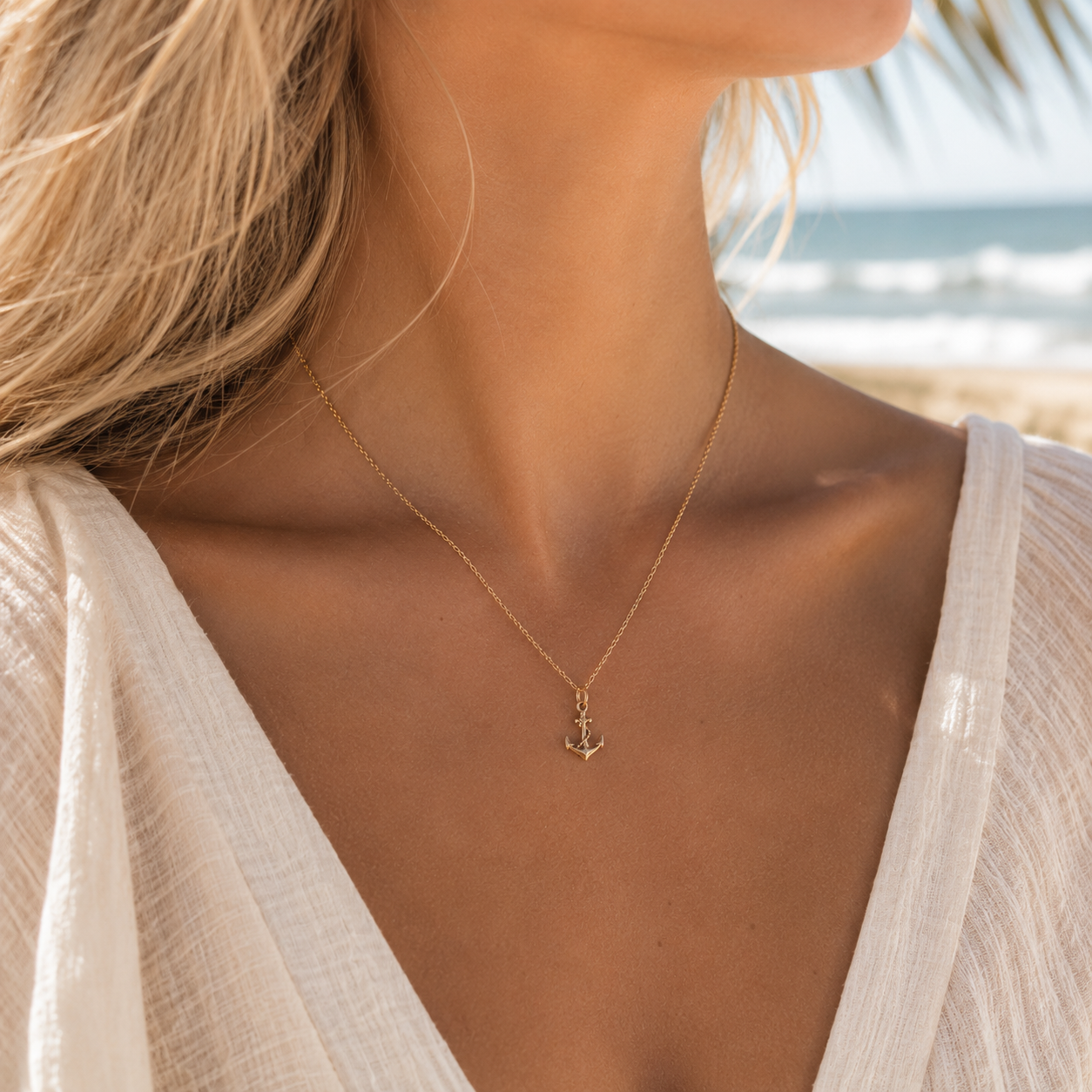 14k Gold Filled Anchor Necklace